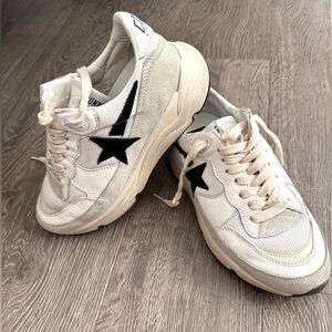Golden Goose Running Sneaker, sz 36, Black/Off White/Lt Grey